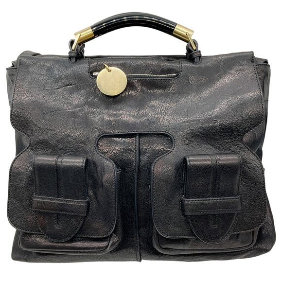 Chloe Black Leather Saskia Two Way Bag - Picture 1 of 11